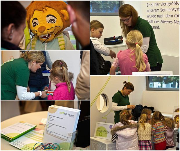 Bei der Eröffnung der Kinderzahnarztpraxis 360 Grad Zahn, gab es verschiedene Spiel- und Bastelaktionen für die Kids: Sie konnten Löwenmasken basteln, Glitzertattoos machen lassen und eine spannende Rallye durch die Praxis erleben. 